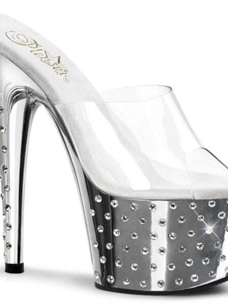 7″ Heel, 2 3/4″ PF Rhinestone Studded Chrome P/F Slide