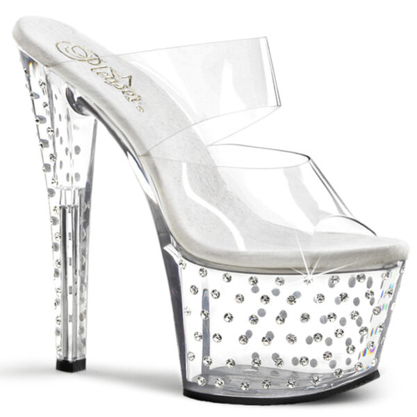 7" Heel, 2 3/4" PF Rhinestone Studded Platform Slide