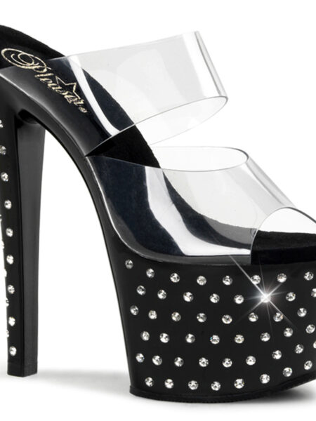 7" Heel, 2 3/4" PF Rhinestone Studded Platform Slide