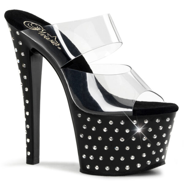 7" Heel, 2 3/4" PF Rhinestone Studded Platform Slide