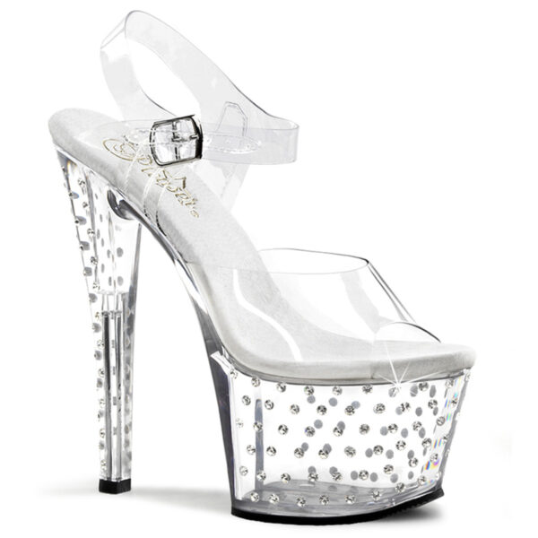 7" Rhinestone Studded Ankle Strap P/F Sandal