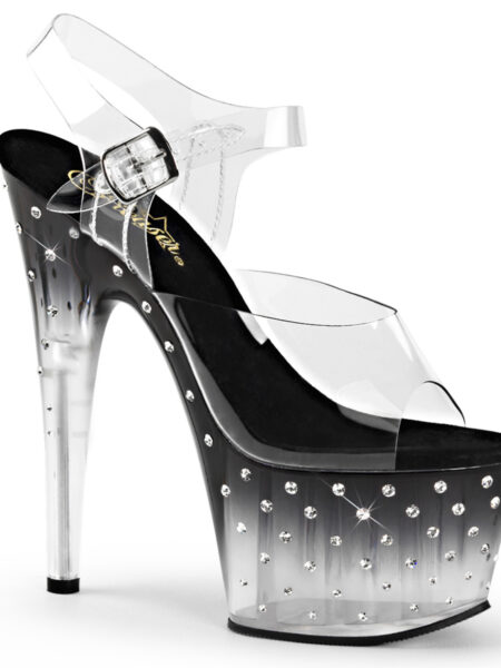 7" Heel, 2 3/4" PF Ankle Strap Sandal w/RS Studded Bottom