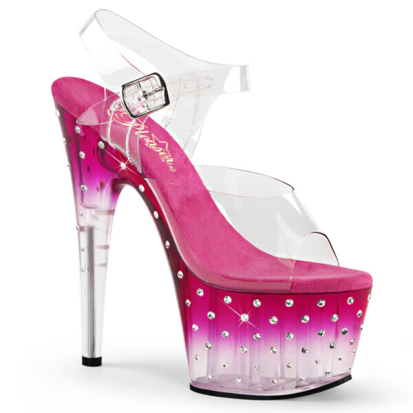 7" Heel, 2 3/4" PF Ankle Strap Sandal w/RS Studded Bottom