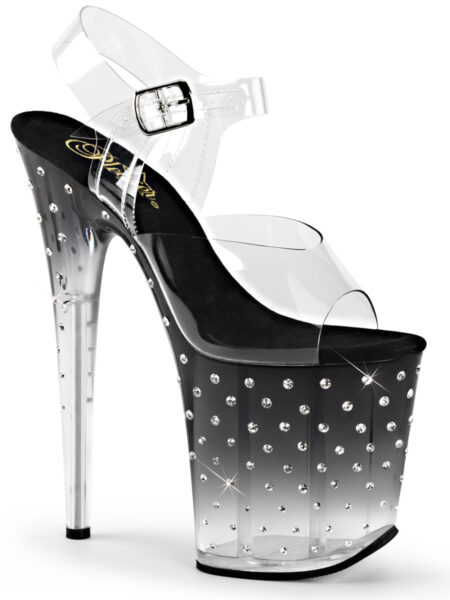 8" Heel, 4" PF Ankle Strap Sandal w/RS Studded Bottom