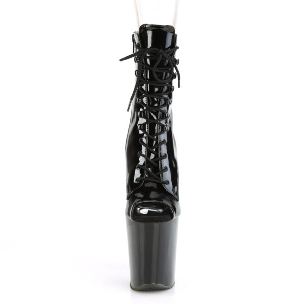 8" Heel, 4" PF Peep Toe Lace-Up Ankle Boot, Side Zip - Image 2