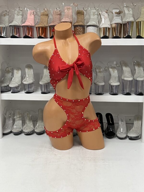 Romper with Halter Top and Lace Bottom - Image 3