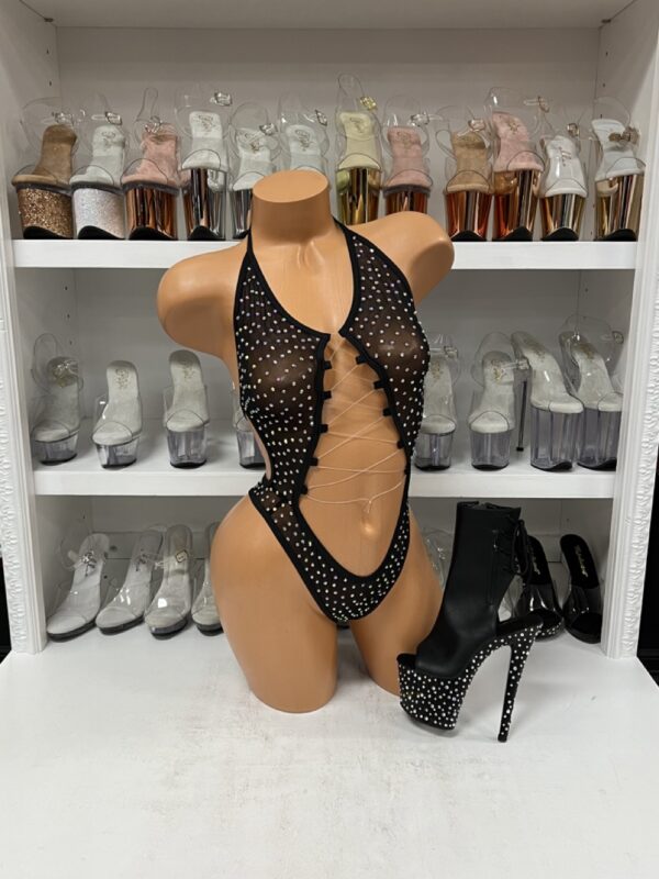 Rosie Mesh Rhinestone Romper - Image 9