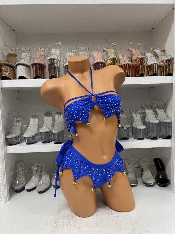 Two Piece Rhinestone Elf Set with Bells - Image 3