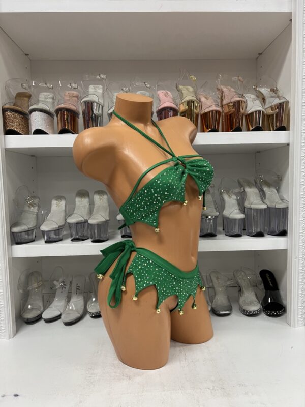 Two Piece Rhinestone Elf Set with Bells - Image 8