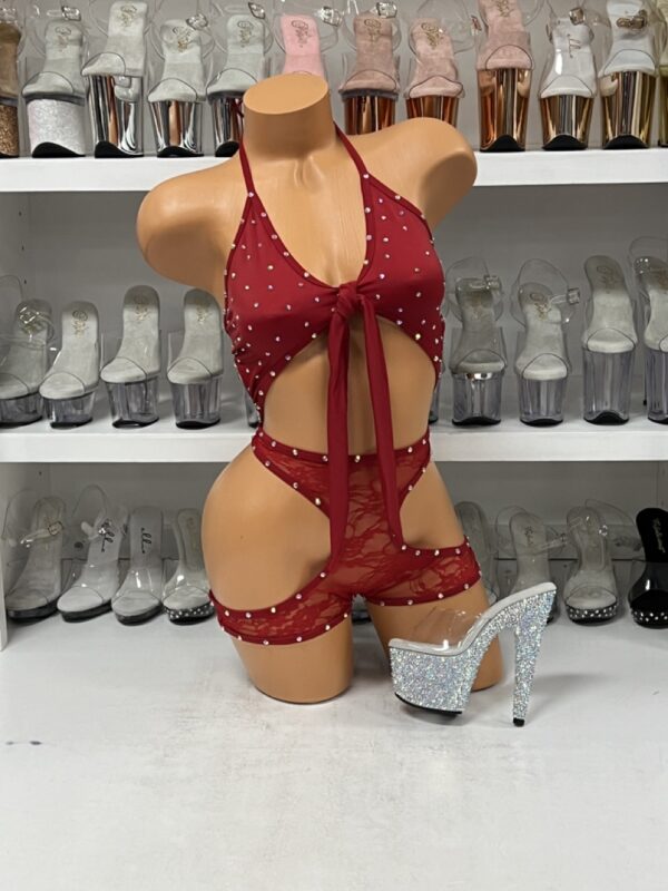 Romper with Halter Top and Lace Bottom - Image 10