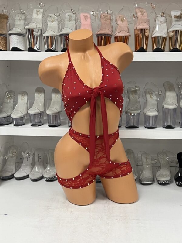 Romper with Halter Top and Lace Bottom - Image 11