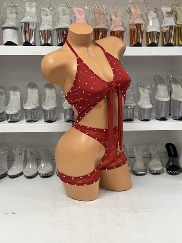 Romper with Halter Top and Lace Bottom - Image 12