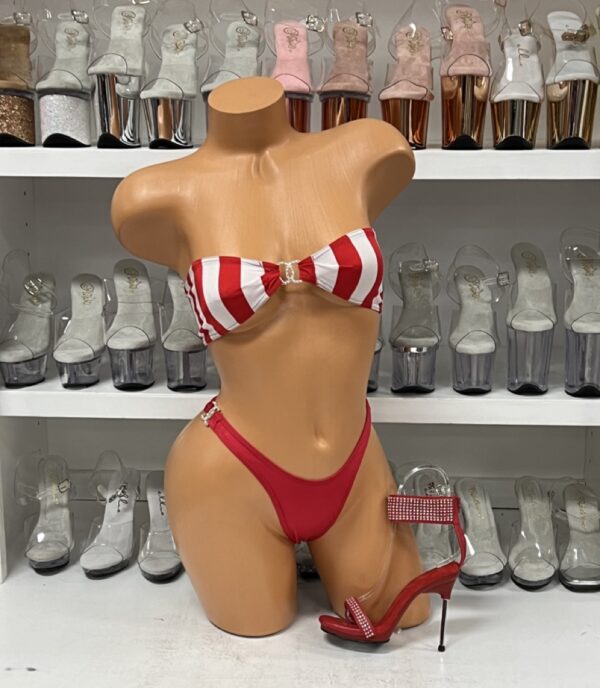Peppermint Rhinestone Bandeau Bikini