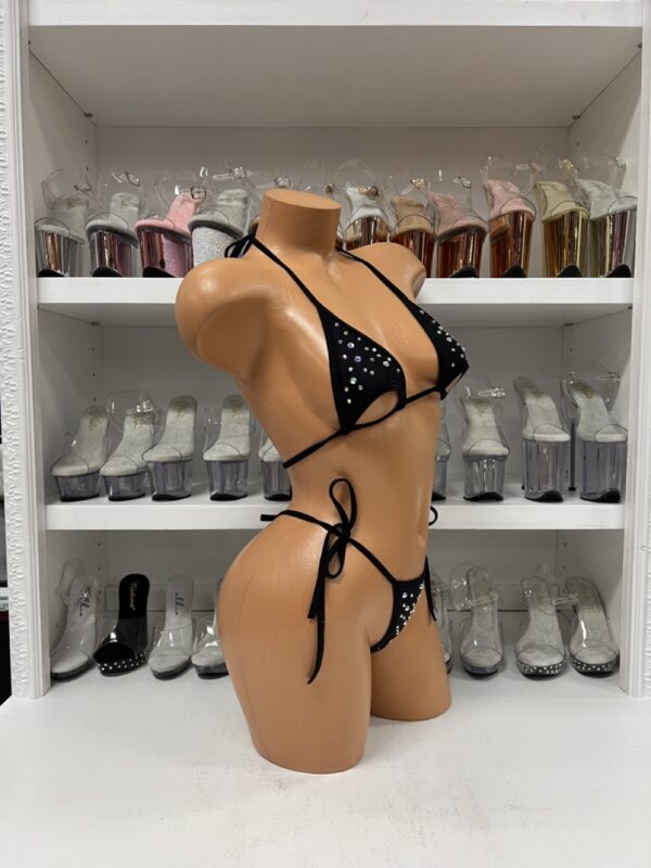 Underboob Bikini Top and Tie Side Thong with Rhinestones - Image 8