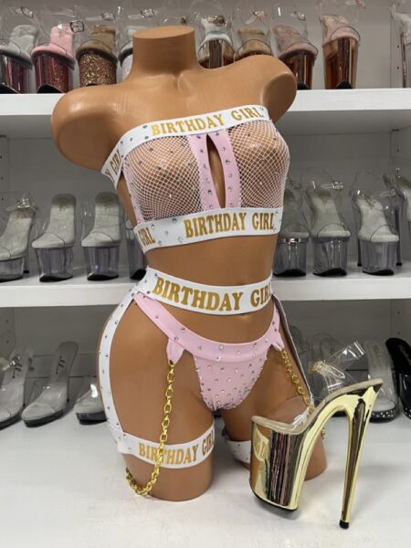 Lavender 3pc Birthday Set with Gold Chains — Pleasure Zone Houston