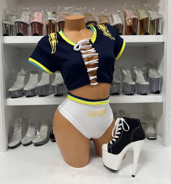 Sports Tie Front Crop Top and High Waist Bottom