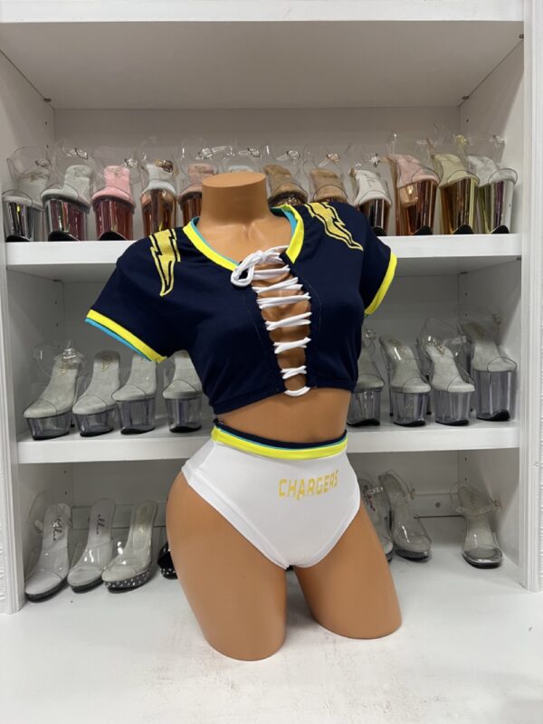 Sports Tie Front Crop Top and High Waist Bottom - Image 3