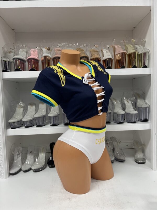 Sports Tie Front Crop Top and High Waist Bottom - Image 4