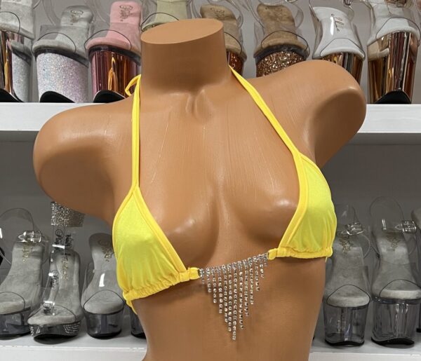 Bikini Top with Drop Down Rhinestone Link - Image 6
