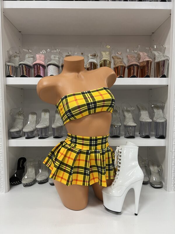 Yellow Bandeau School Girl Skirt Set - Image 2