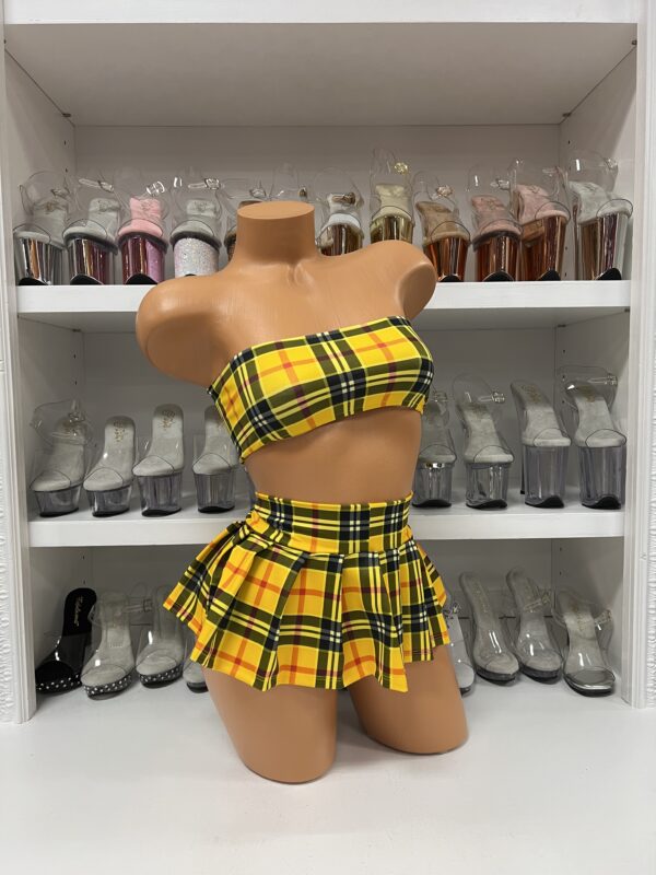 Yellow Bandeau School Girl Skirt Set - Image 3