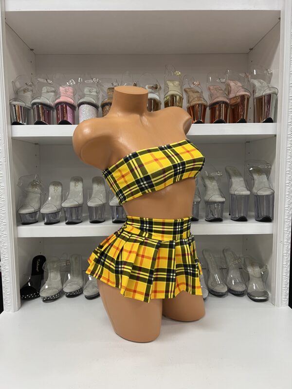 Yellow Bandeau School Girl Skirt Set - Image 4