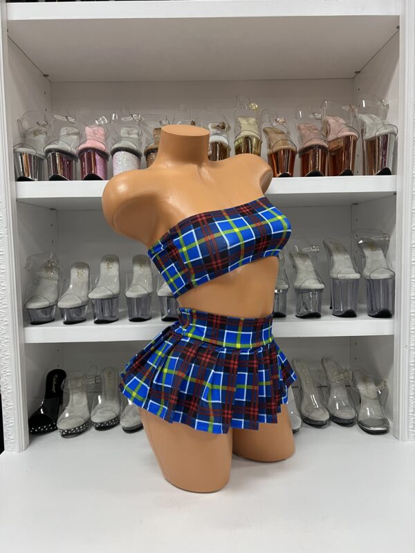 Royal Blue Bandeau School Girl Skirt Set - Image 3