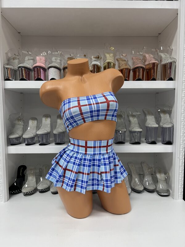 Baby Blue Bandeau School Girl Skirt Set - Image 2