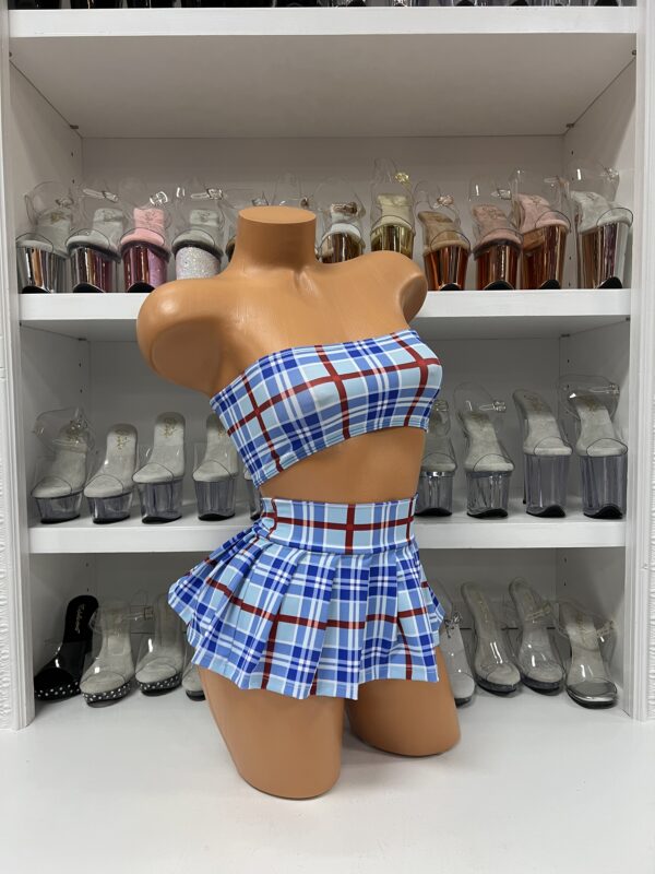 Baby Blue Bandeau School Girl Skirt Set - Image 3