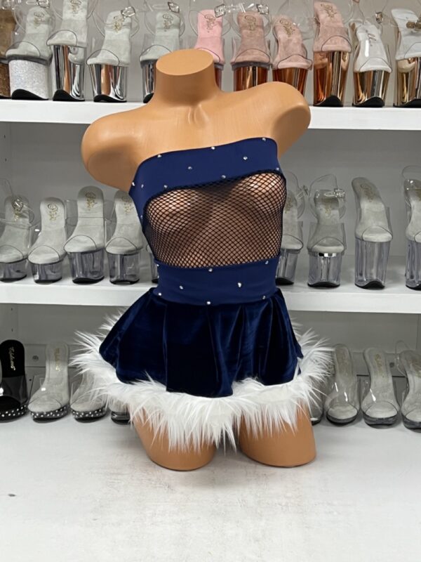 Navy Christmas Boxnet with Fur Skirt - Image 2