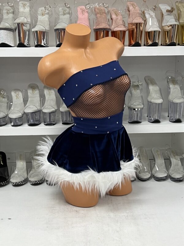 Navy Christmas Boxnet with Fur Skirt - Image 3