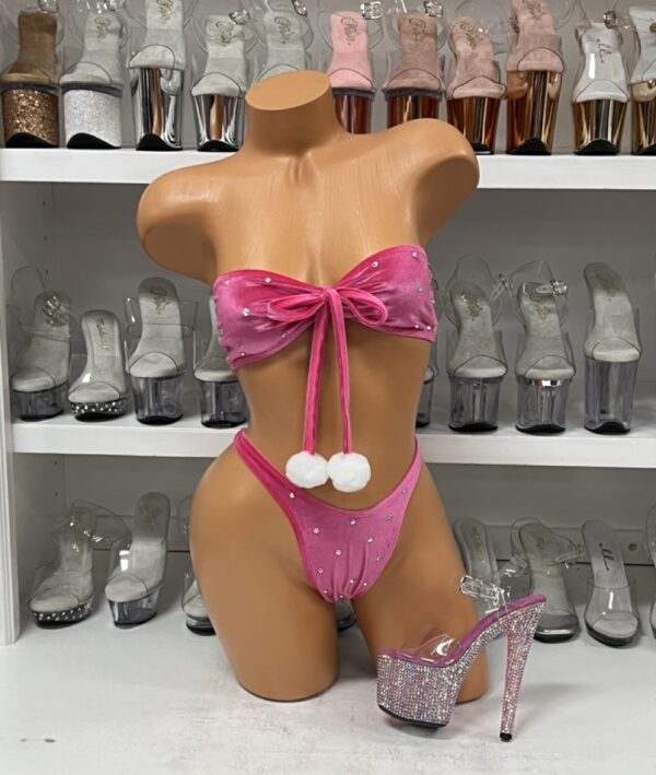 Velvet Rhinestone Two Piece with Poms - Image 10