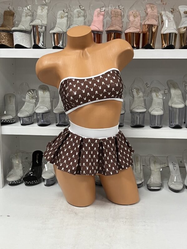 Inspired Lace Up Bustier Top and Midi Skirt - Image 3