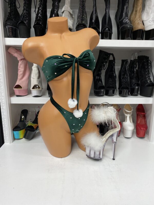 Velvet Rhinestone Two Piece with Poms - Image 18
