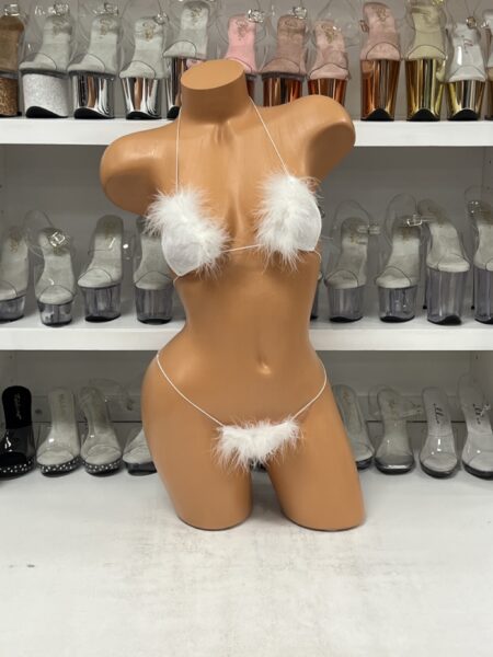 Flirty feather lingerie set with soft feather accents