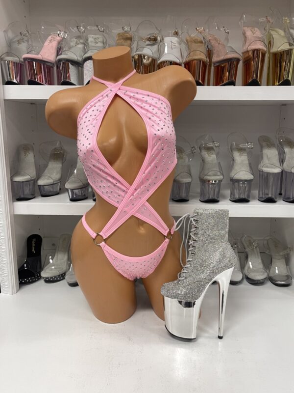 O-Ring Rhinestone Romper with Rhinestones - Image 14