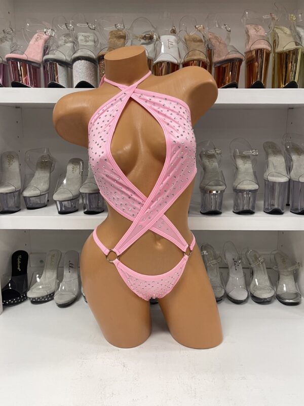 O-Ring Rhinestone Romper with Rhinestones - Image 15