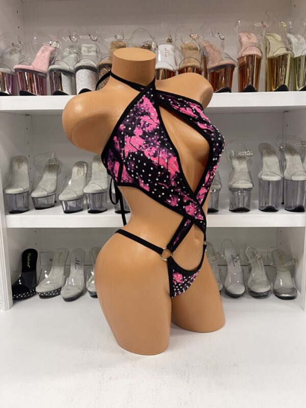 O-Ring Rhinestone Romper with Rhinestones - Image 20