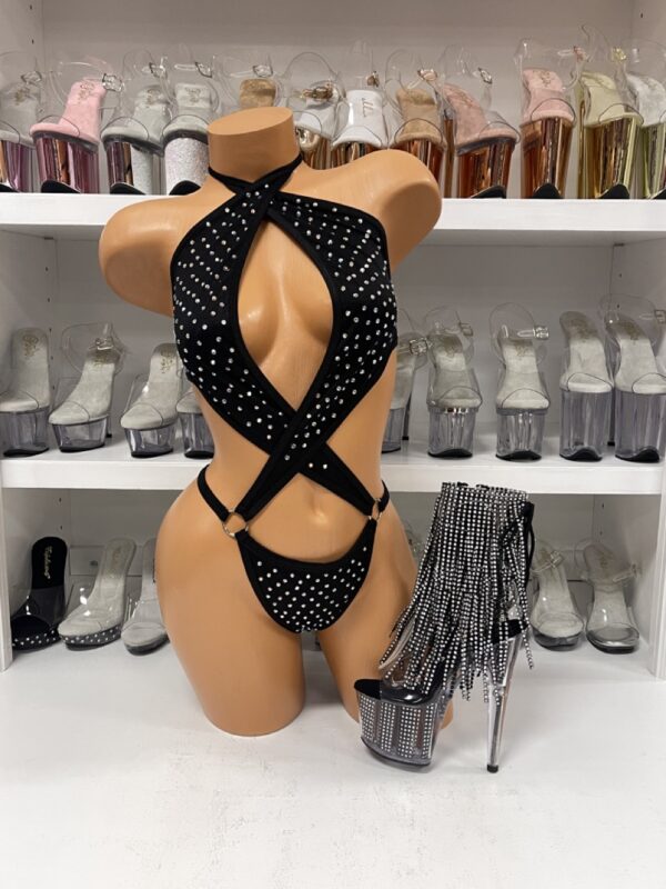 O-Ring Rhinestone Romper with Rhinestones - Image 10