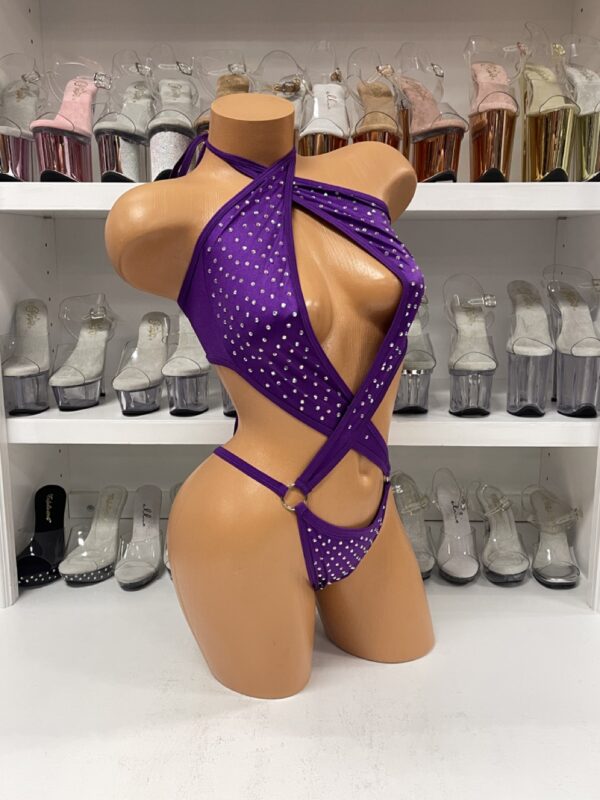 O-Ring Rhinestone Romper with Rhinestones - Image 4