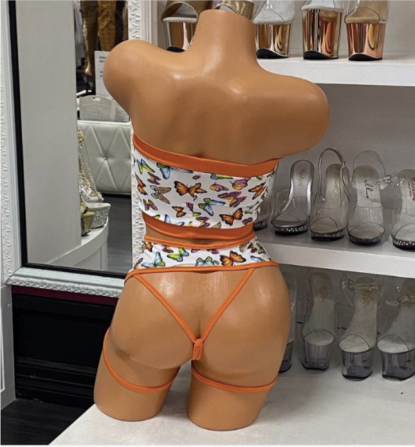 Butterfly 3pc Set with a Big Center Bow and Garters Attached - Image 5