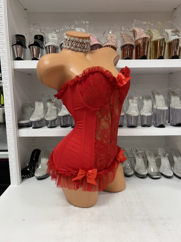 Lace Corset with Attached Ruffle - Image 3