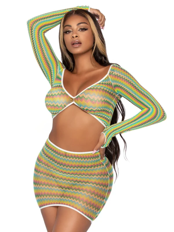Summer Romance Net Top & Skirt Set by leg avenue at pleasure zone