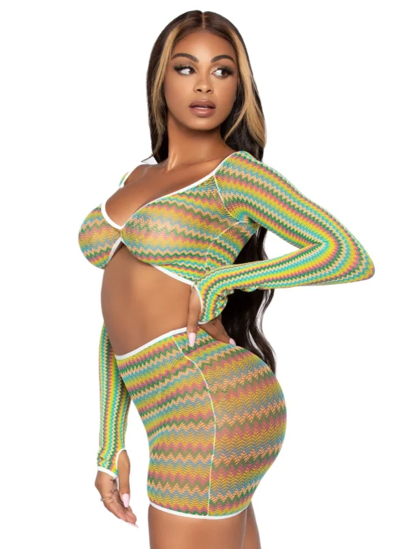 Summer Romance Net Top & Skirt Set by leg avenue at pleasure zone