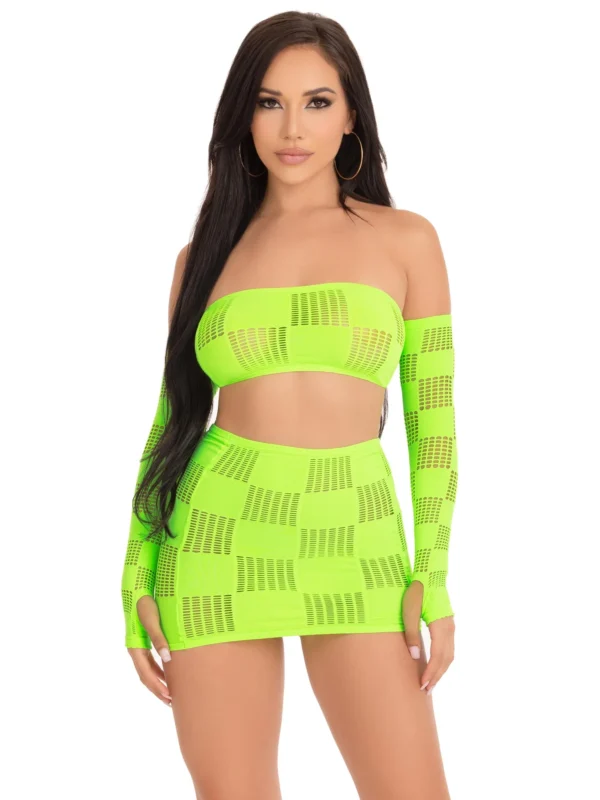 Ego Trip Checkerboard Bandeau Set by leg avenue at pleasure zone