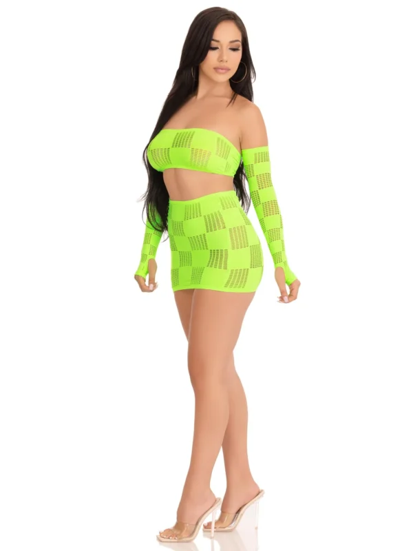 Ego Trip Checkerboard Bandeau Set by leg avenue at pleasure zone