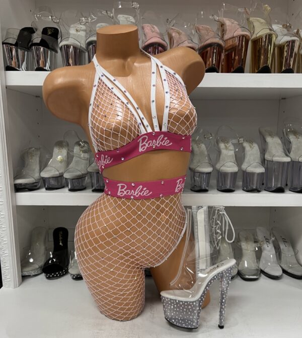 Inspired Fishnet One Leg Bikini Set