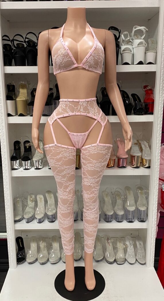 Most Wanted: Country Coquette Chaps Set in Eyelet with matching Bikini main image 1