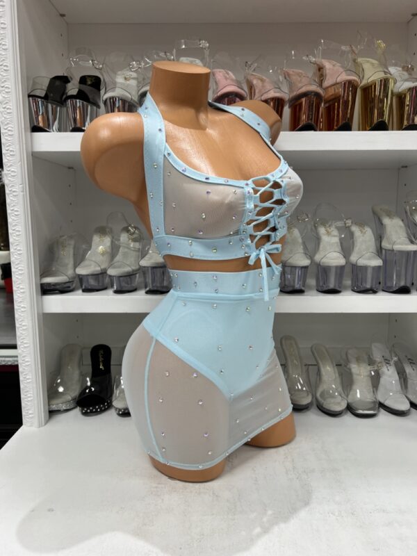 Baby Blue Corset Skirt Set with Attached High Waist Panty - Image 3