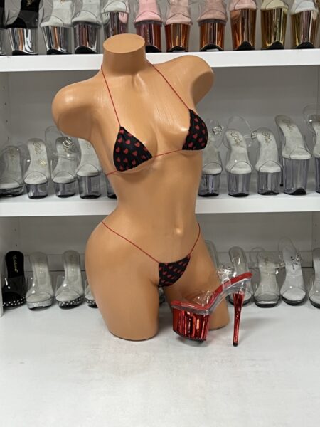 Black and Red Heart Microkini — Pleasure Zone Houston